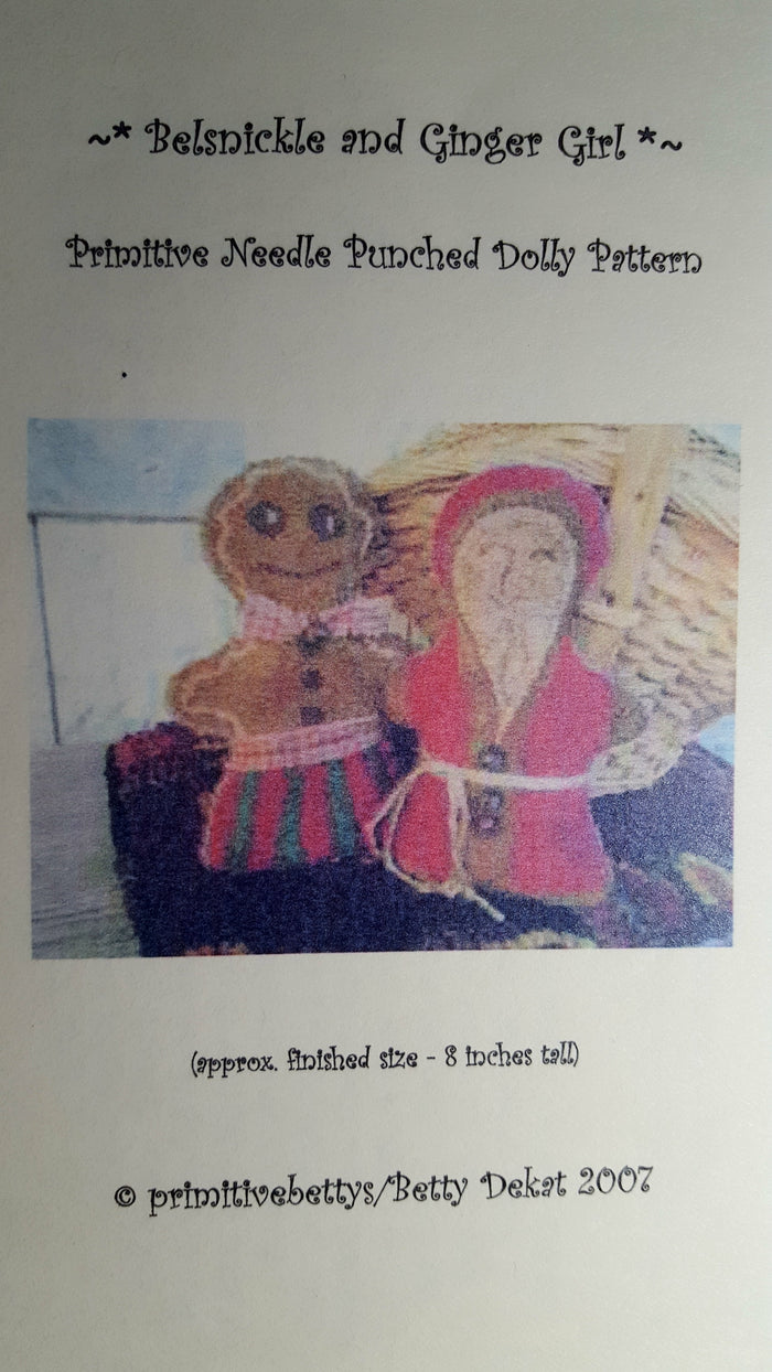 Belsnickle and Ginger Girl - Punch Needle Pattern by Primitive Betty