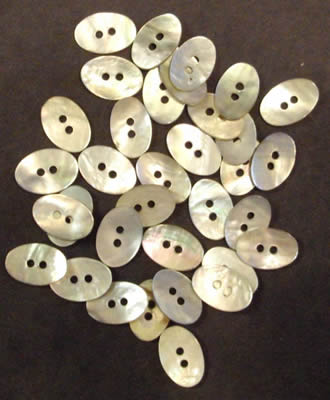 Mini Oval Shaped Buttons - Mother of Pearl