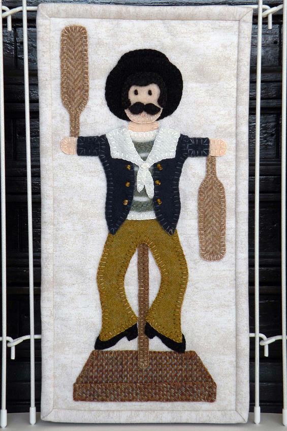 Olin the Oarsman from Osterville Wool Applique Pattern - Meetinghouse Hill