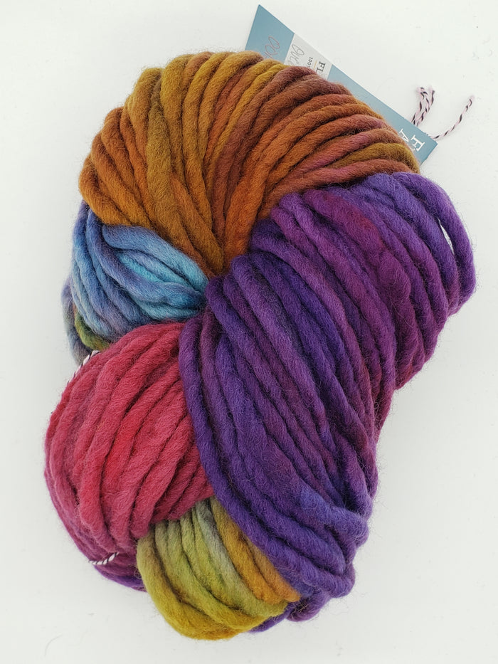 Flouf - OVER THE RAINBOW  OOAK - 100% Merino Chunky - Fleece Artist Hand Dyed Yarn