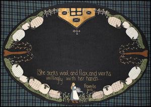 Flax Farm Table Runner -  Wool Applique Pattern with Option for a Wool Kit