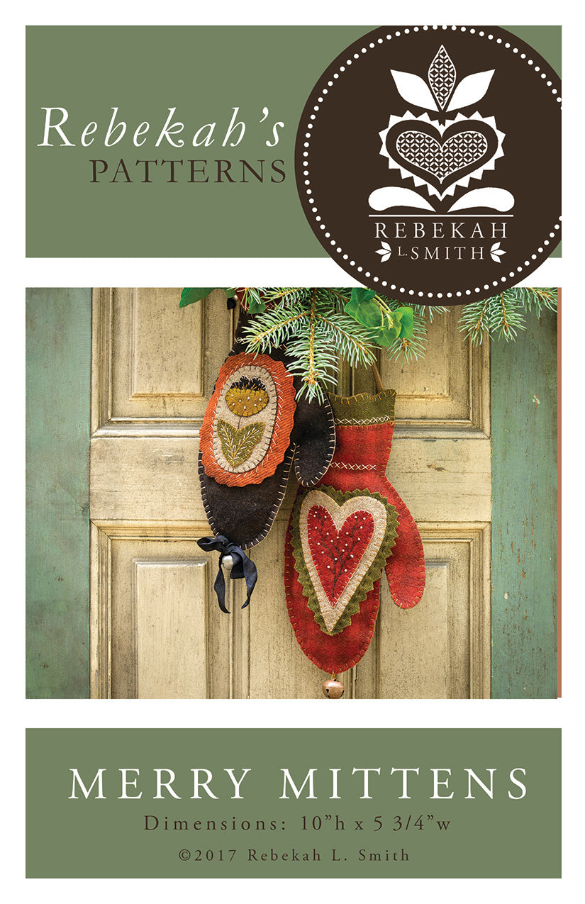 Merry Mittens - Wool Applique Pattern by Rebekah L. Smith – Red Sand Fibre  Art Studio