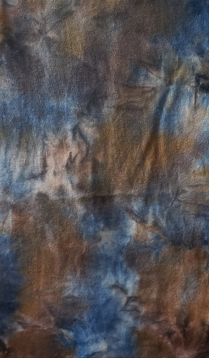 Hand Dyed Studio Cloth - WINTER BLUES - Shades of Blue and Gold -  Wool Fabric for Rug Hooking and Wool Applique - RSS213