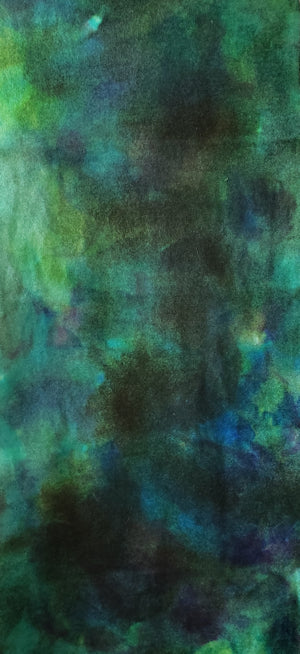 Hand Dyed Studio Cloth - ISLAND NIGHT SKY - Shades of Blues, Greens and Yellows -  Wool Fabric for Rug Hooking and Wool Applique - RSS197