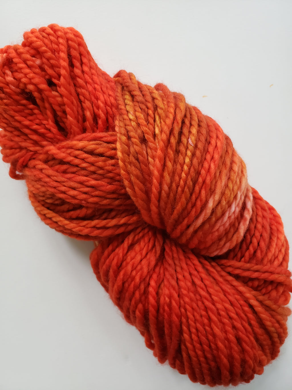 MAPLE RED - LIL TWISTY 2 PLY -  Hand Dyed Shades of Red, Orange and Caramel Worsted Yarn for Rug Hooking - RSS216