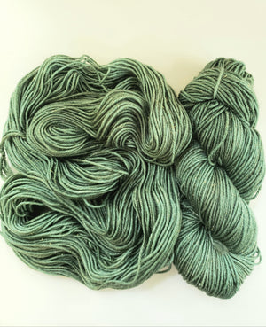SEASONAL GREENERY SPARKLE - Merino/Gold Stellina -  Hand Dyed Shades of Green - Yarn for Rug Hooking - RSS249