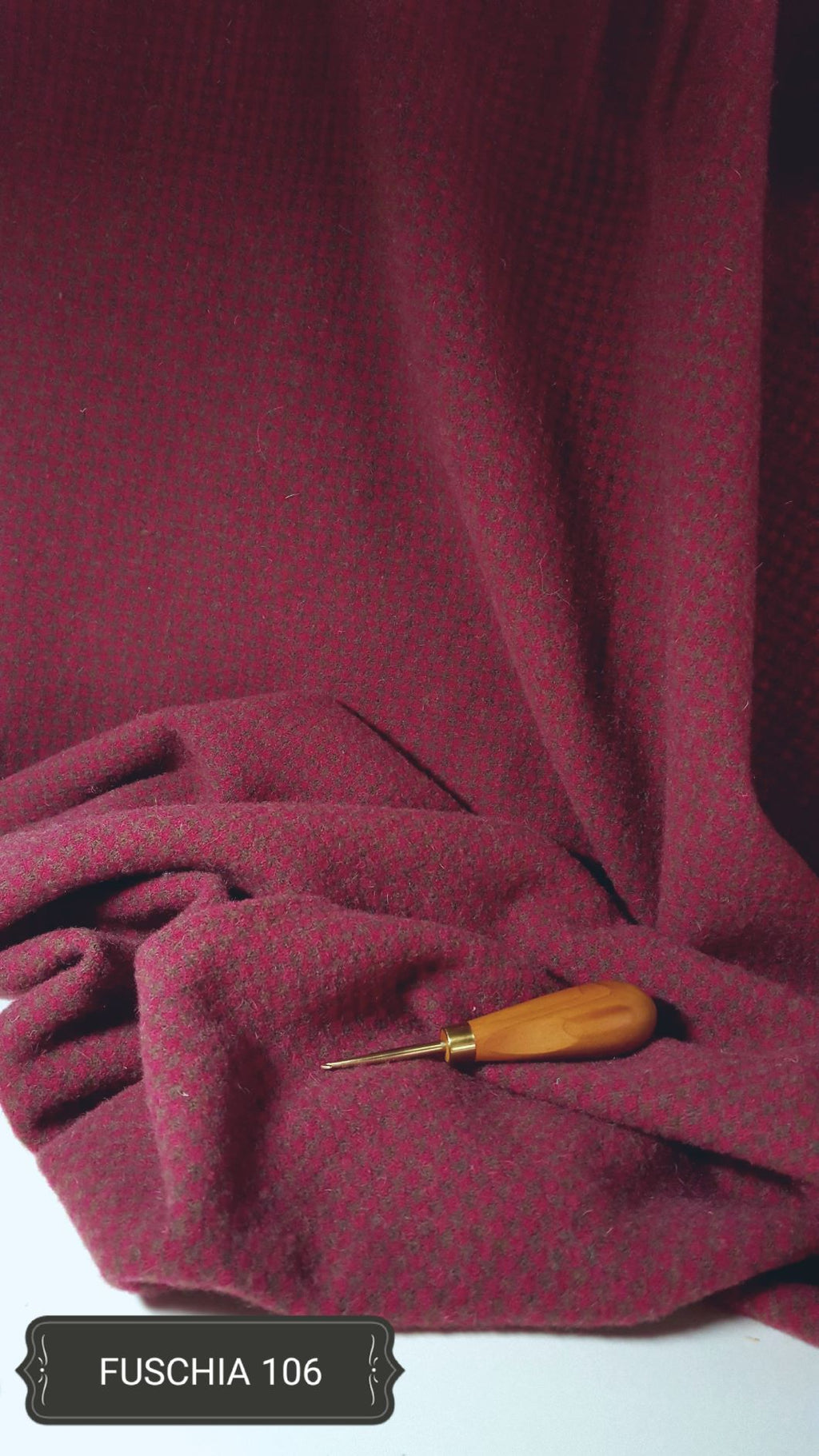 Fuschia #106 - Ready to use Wool Fabric for Rug Hooking or Wool Applique