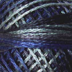 P7 Withered Blue Hand Dyed Cotton 3 Strand Valdani Vintage
