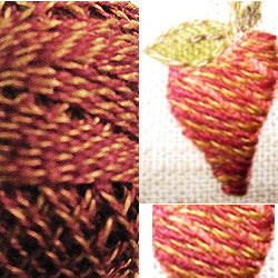 PT1 Red Gold Twisted Tweed Hand Dyed Cotton 12wt Valdani