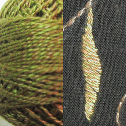PT2 Beige Green Twisted Tweed Hand Dyed Cotton 12wt Valdani