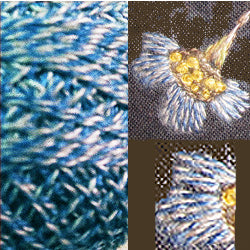 PT3 Blue Beige Twisted Tweed Hand Dyed Cotton 12wt Valdani