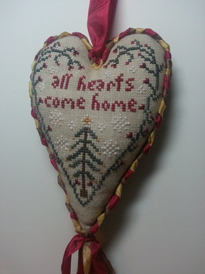 All Hearts Come Home - Digital Pattern Download - Hanging Cross Stitch Ornament