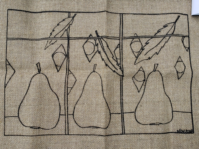 PEARS -  Rug Hooking Pattern on Linen - Deanne Fitzpatrick -07-3-27